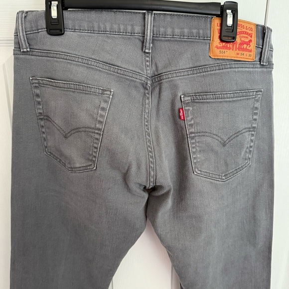 Levi's Men's 514 Charcoal‎ Grey Straight Jeans W34 L30 - Picture 4 of 15